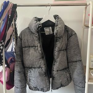 Garage Denim Puffer Coat